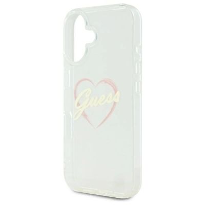 6. Etui Guess IML Heart na iPhone 16 - przezroczyste
