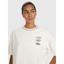 T-shirt oversize z nadrukiem damski 4F 4FRSS25TTSHF2979-11S