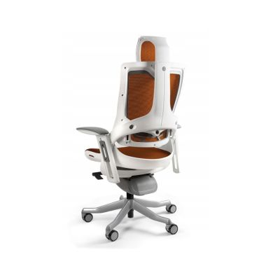 2. Fotel biurowy Wau 2 NW45 siatka mandarin/biały