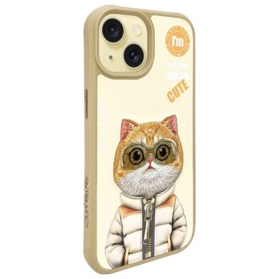 2. Etui Nimmy Cool&Cute 2.0 Cat na iPhone 15 - beżowe