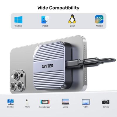 22. Obudowa dysku Unitek magnetyczna SolidForce Reefer USB-C do M.2 SSD (NVMe/SATA)
