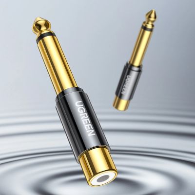 8. Ugreen przejściówka adapter jack 6,35 mm (męski) na RCA (żeński) złoty (AV169 80731)