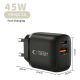 9. Ładowarka sieciowa Tech-Protect NCA45W-GAN 2-Porty 45W z kablem USB-C - czarna