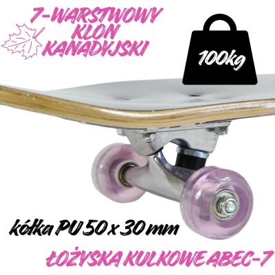 19. DESKOROLKA DREWNIANA STREET PINK BEST SPORTING