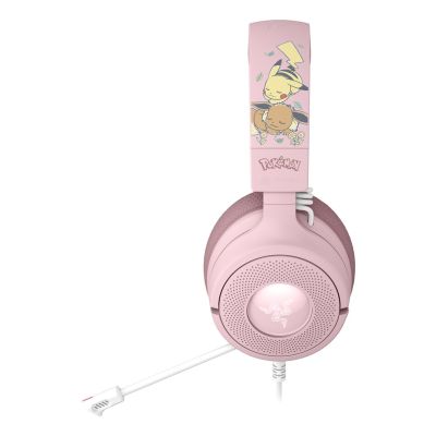 2. Razer Kraken V4 X – Pikachu & Eevee Edition Zestaw słuchawkowy Przewodowa Opaska na głowę Gaming USB Type-C / USB Type-A Różowy