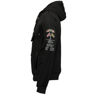 4. Bluza sportowa męska Geographical Norway GYMCLASS BLACK DB MEN 100 z kapturem czarna (WU4185H-GN-BLACK)