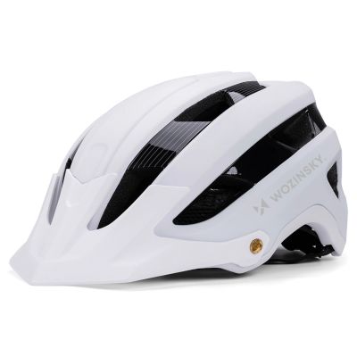 3. Kask rowerowy MTB Wozinsky z odpinanym daszkiem lekki L - czarno-biały