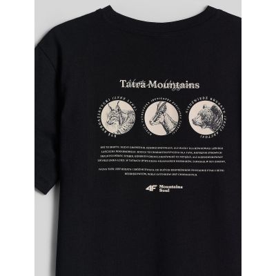 8. T-shirt loose z nadrukiem damski 4F 4FKAW26TTSHF4507-20S