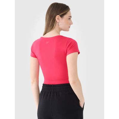 3. T-shirt crop top gładki damski 4F 4FRSS25TTSHF2695-54S