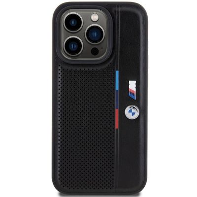 3. Etui BMW Perforated Tricolor Line na iPhone 15 Pro - czarne