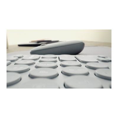 5. Logitech 920-012204 klawiatura Dołączona myszka Uniwersalne RF Wireless + Bluetooth QWERTZ Niemiecki Biały