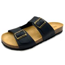 Bio Bio buty laczki męskie klapki profilowane skóra naturalna czarne