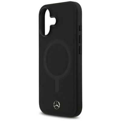6. Etui Mercedes Plain Smooth Leather MagSafe do iPhone 17 - czarne