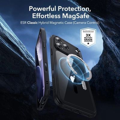 2. Zestaw ESR Classic Hybrid MagSafe + Szkło hartowane na iPhone 17 Pro - przezroczysto-czarne