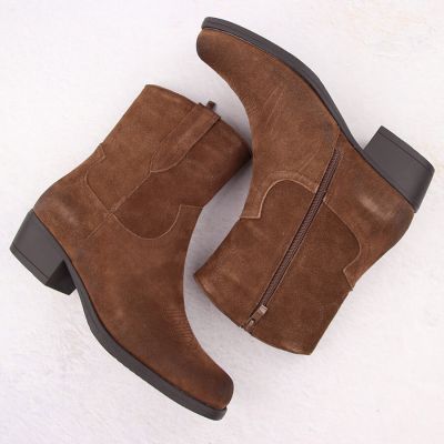 3. Skórzane botki damskie kowbojki brązowe Sergio Leone  BT284-S