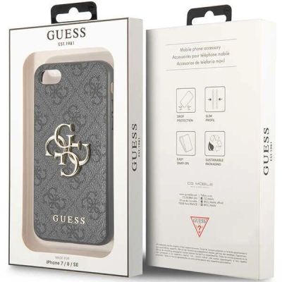 8. Etui Guess 4G Big Metal Logo na iPhone 7 / 8 / SE 2020 / SE 2022 - szare
