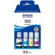 2. Tusze Epson 102 EcoTank Cyjan Magenta Żółty 127 ml 70 ml Atramentowy