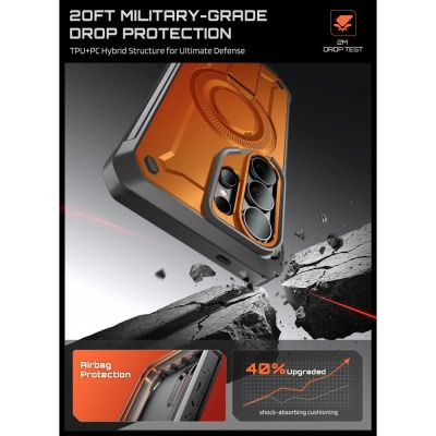 3. Etui Supcase Unicorn Beetle Pro Mag MagSafe 2-set na Samsung Galaxy S26 Ultra - czarno-pomarańczowe