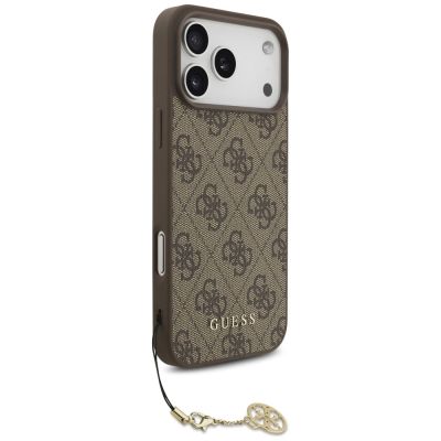 3. Etui Guess 4G Charms Collection MagSafe na iPhone 17 Pro Max - brązowe