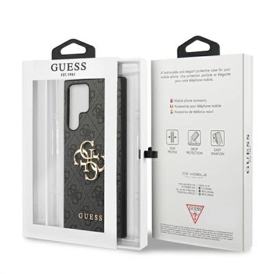 8. Etui Guess 4G Big Metal Logo na Samsung Galaxy S22 Ultra - szare