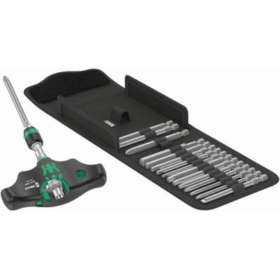 11. WERA zestaw końcówek z grzechotką typu T 1/4" 17 części w etui KRAFTFORM KOMPAKT 400 RA SET1