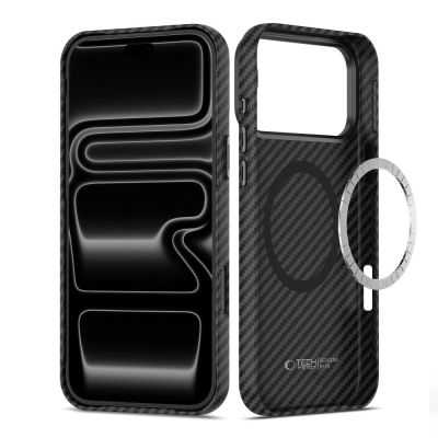 2. Etui Tech-Protect Ion Carbon MagSafe na iPhone 18 Pro / 17 Pro - czarno-srebrne