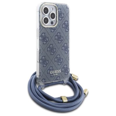 3. Etui Guess Crossbody Cord 4G Print na iPhone 16 Pro Max - niebieskie