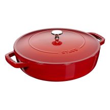 Głęboka patelnia do duszenia z pokrywką Staub - 24 cm, Czerwony