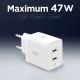 4. Ładowarka sieciowa Spigen Essential EE472EU 2-porty USC-C 47W - biała