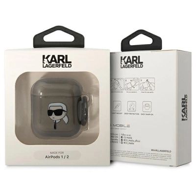3. Etui Karl Lagerfeld Karl's Head na AirPods 1/2 - czarne
