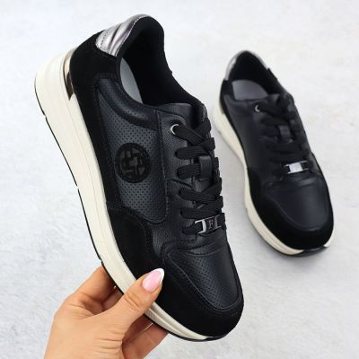 2. Skórzane półbuty damskie czarne Filippo DP7106/25