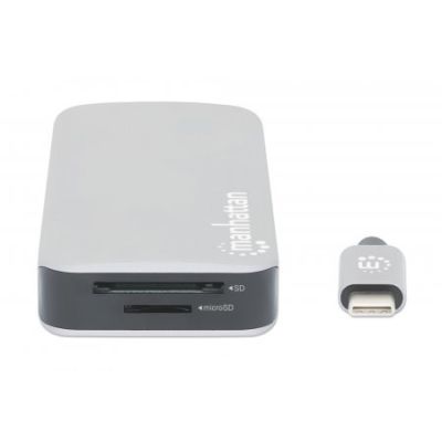 5. Stacja dokująca MANHATTAN USB-C 8 w 1 z zasilaniem USB 3.2 Gen 1 Type-C męski na żeński HDMI, trzy porty USB-A, gigabitowy port RJ45, port USB-C Power Delivery, czytnik kart SD/MicroSD, aluminium, gwiezdna szarość (13061)