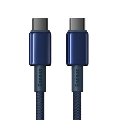 2. Kabel Baseus Tungsten Gold USB-C / USB-C 100W 2m - granatowy