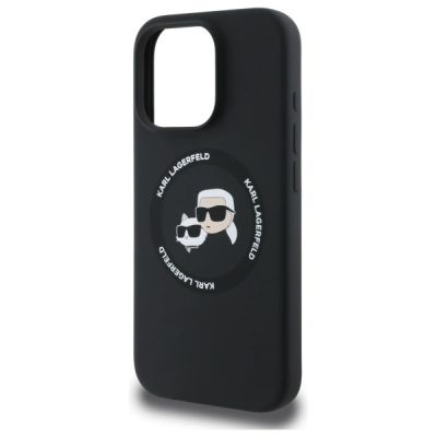 6. Etui Karl Lagerfeld Silicone Karl&Choupette Heads MagSafe na iPhone 16 Pro Max 6.9" - czarne