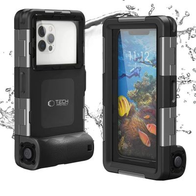 3. Pokrowiec Tech-Protect Waterproof Case wodoodporny IPX8 na smartfony 4.7-6.7" - czarny