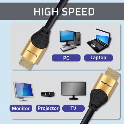 3. QOLTEC KABEL HDMI V2.1 ULTRA HIGH SPEED 8K | 60HZ | 28AWG | GOLD | 3M