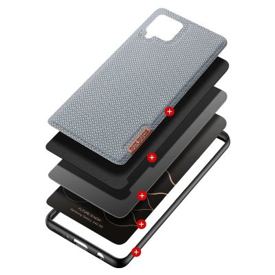 2. Dux Ducis Fino etui pokrowiec pokryty nylonowym materiałem Samsung Galaxy A42 5G szary