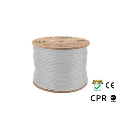 2. LANBERG KABEL UFTP KAT. 6A 305M DRUT CU LSZH SZARY CPR+FLUKE PASSED