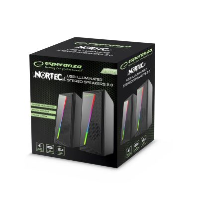 12. ESPERANZA GŁOŚNIKI 2.0 USB LED RAINBOW NORTEC EGS106