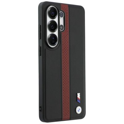 4. Etui BMW Perforated Stripe Logo MagSafe do Samsung Galaxy S26 Ultra - czerwone