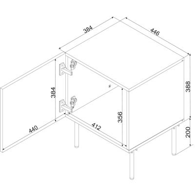 4. Szafka nocna 2szt SIENA 44,5x40x59 czarny mat