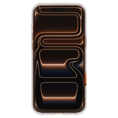 4. Etui Spigen Thin Fit MagSafe na iPhone 17 Pro - przezroczysto-pomarańczowe