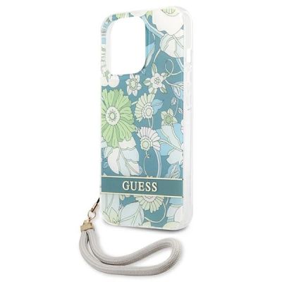 6. Etui Guess Flower Strap na iPhone 13 Pro / iPhone 13 - zielone