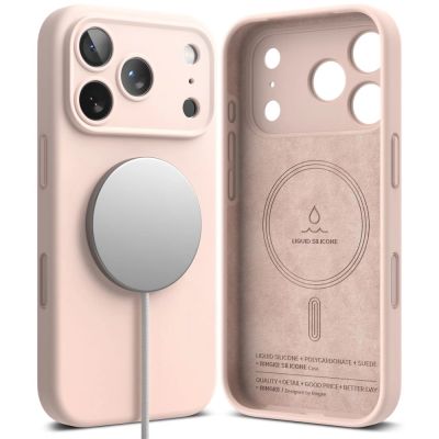 2. Etui Ringke Silicone MagSafe na iPhone 18 Pro / 17 Pro - różowe