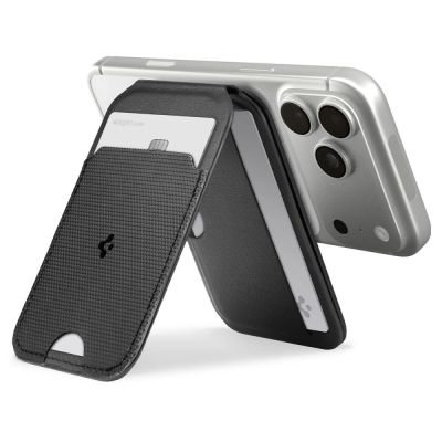 2. Magnetyczny portfel Spigen Slim Fold Tripod Wallet S314-2 MagSafe na telefon - czarny