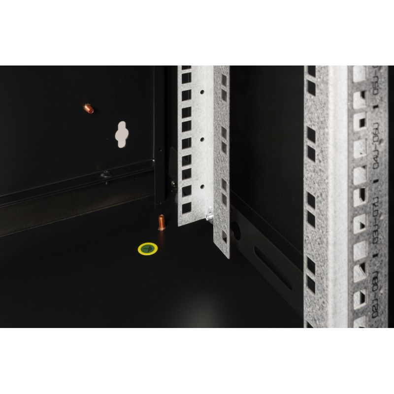 30. Digitus Szafa sieciowa wisząca Unique 19" 9U rack 600x450, drzwi szyba, czarny, niedzielona, złożona, 100kg