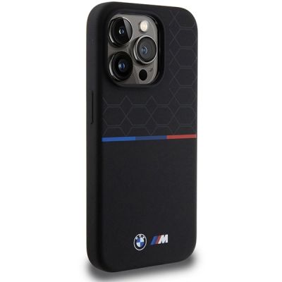 4. Etui BMW M Silicone Pattern MagSafe na iPhone 15 Pro - czarne