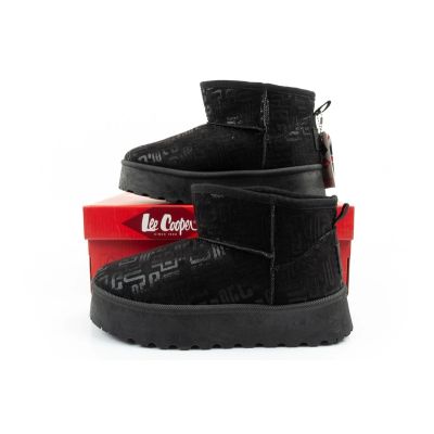 10. Lee Cooper buty śniegowce damskie zimowe modne futerko ocieplane botki czarne