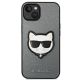 3. Etui Karl Lagerfeld Saffiano Choupette Head Patch na iPhone 14 Plus - srebrne