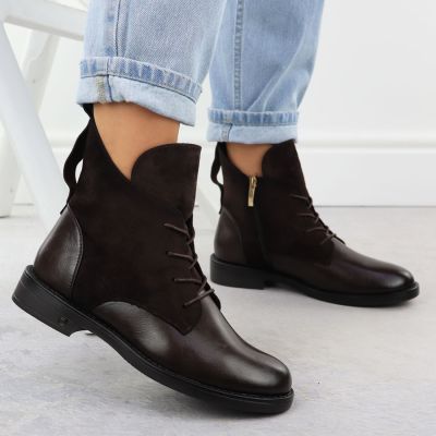 6. Botki zamszowe damskie brązowe Potocki Z25-SZ12080